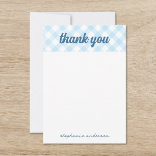 Carte De Remerciements C'est un garçon En vichy Baby shower