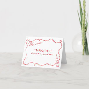 Carte De Remerciements C'est une Fête des mariées à main fantaisiste