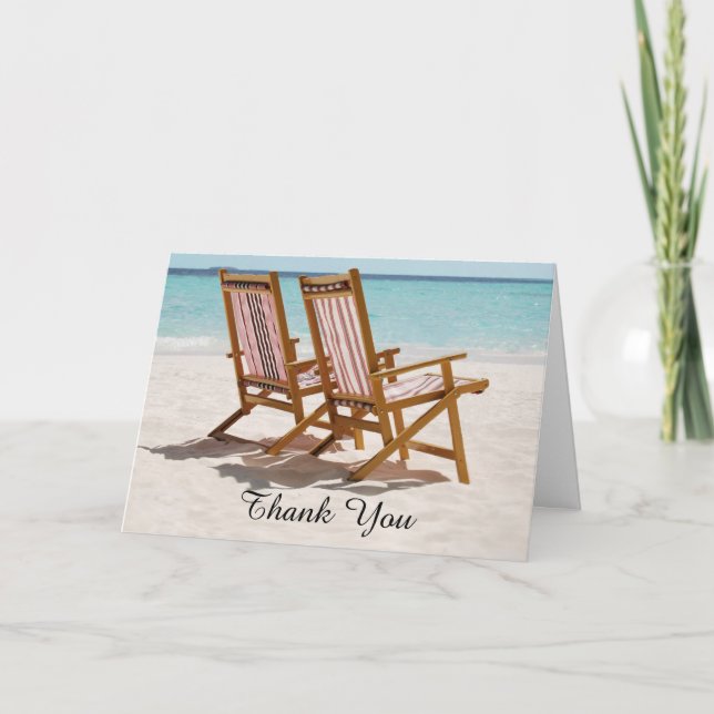 Carte De Remerciements Chaises de plage Remerciement de mariage (Devant)