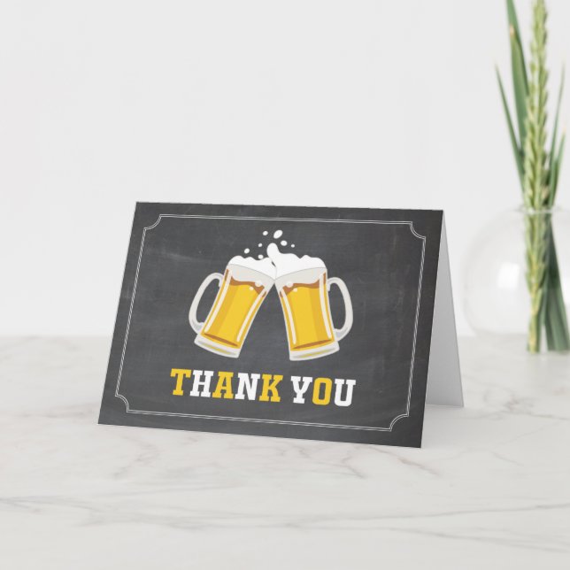 Carte De Remerciements Chaleur de bière et de bière (Devant)