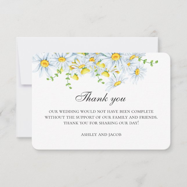 Carte De Remerciements Chamomille d'été. Mariage des fleurs du jardin de  (Devant)