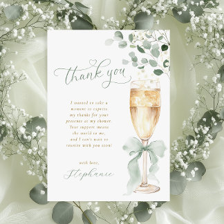 Carte De Remerciements Champagne Toast Greenery Thank You Card