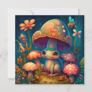 Carte De Remerciements Champignons de grenouille mignon magiques