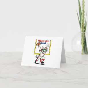 Carte De Remerciements Champion du Meow-der Bowl Chat de football américa