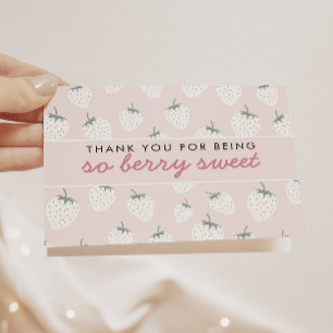 Carte De Remerciements Champs de fraises Berry Sweet Rose