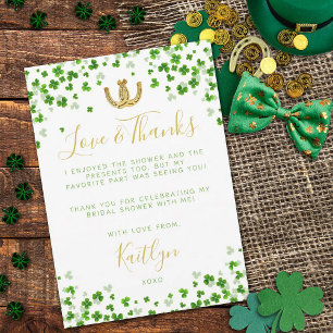 Carte De Remerciements Chanceux en amour Mariage Saint-Patrick