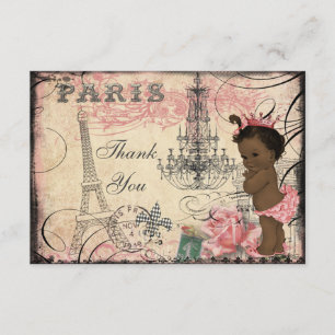 Carte De Remerciements Chandelier de la Tour Eiffel Princesse ethnique Me