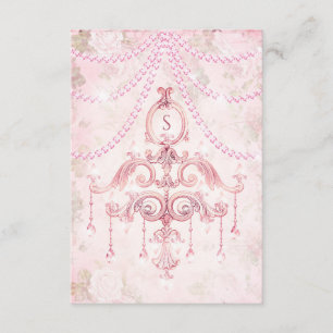 Carte De Remerciements Chandelier Vintage rose rustique Monogramme