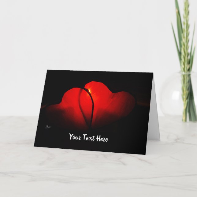 Carte De Remerciements Chandelles scintillantes de Dim Coeurs rouges (Devant)