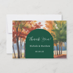 Carte De Remerciements Changement rustique du Mariage Feuille