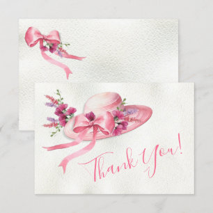 Carte De Remerciements Chapeau floral rose Derby Shower de Mariage