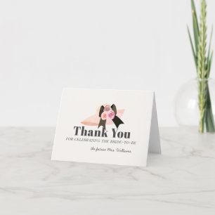 Carte De Remerciements Chapeau Rose Derby Style Grand Chapeau Rose Mariag