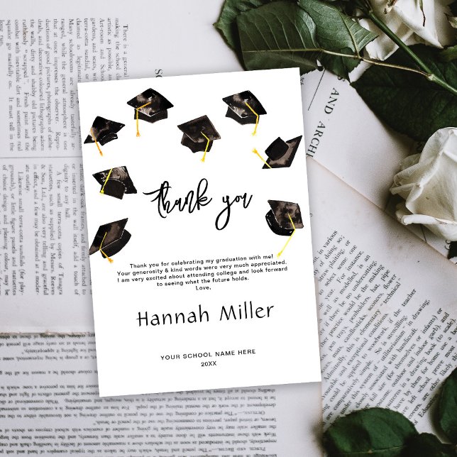 Carte De Remerciements Chapeaux heureux de fête de fin d'études (Créateur téléchargé)