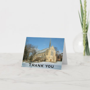 Carte De Remerciements Chapelle Harbison en hiver au Grove City College