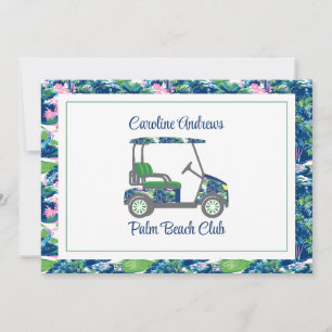 Carte De Remerciements Chariot de golf Preppy Golf Palm Beach