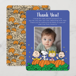 Carte De Remerciements Charlie Brown et Gang Citrouille Premier anniversa