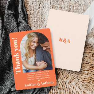 Carte De Remerciements Charme nostalgique Retro Photo Mariage