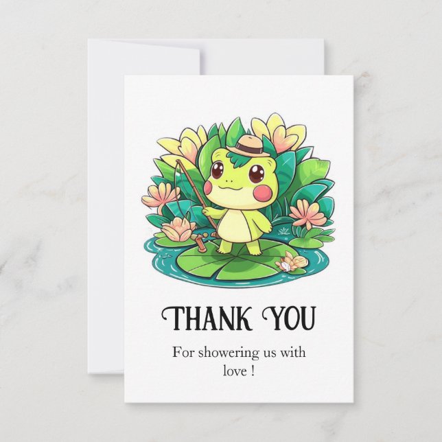 Carte De Remerciements Charming Baby shower de grenouille mystique (Devant)