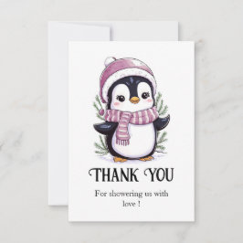 Carte De Remerciements Charming Baby shower mystique de pingouins