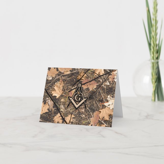 Carte De Remerciements Chasse au camouflage Carré Compass (Devant)