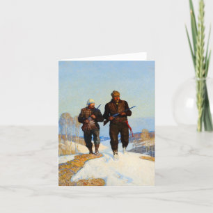 Carte De Remerciements Chasseurs de cerfs par Newell Convers Wyeth