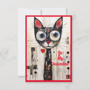 Carte De Remerciements Chat aux yeux écarquillés abstrait artistique Sois