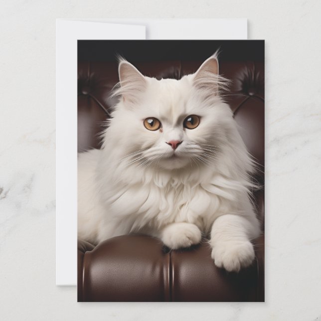 Carte De Remerciements Chat blanc majestueux (Devant)