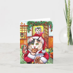 Carte De Remerciements Chat complètement busted Manger Gastronomie de vac