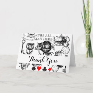 Carte De Remerciements Chat de Cheshire classique alice au pays des merve
