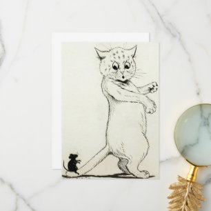 Carte De Remerciements Chat et souris par Louis Wain