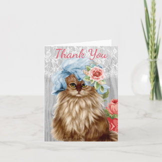 Carte De Remerciements Chat habillé en Casquette