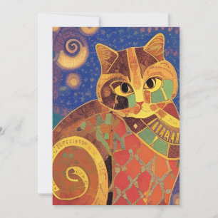 Carte De Remerciements Chat marocain mosaïque voix chic