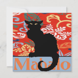 Carte De Remerciements Chat noir, Mahalo, Merci, Hawaïen
