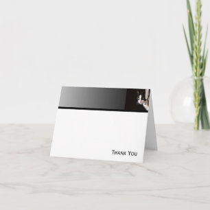 Carte De Remerciements Chat Peekaboo noir et blanc