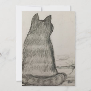 Carte De Remerciements Chat Surveillant Sur Nous