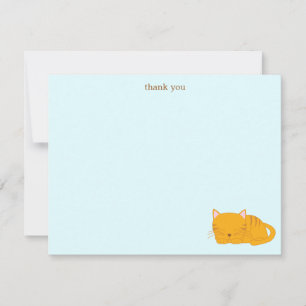 Carte De Remerciements Chat Tigre Orange Endormi