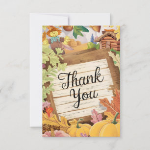 Carte De Remerciements Châtaignes citrouilles automne