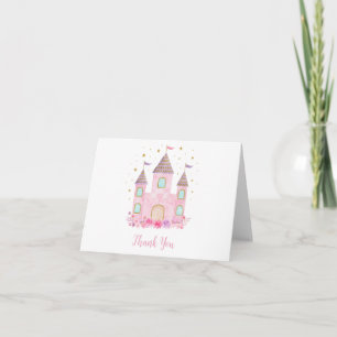 Carte De Remerciements Château de Princesse Pink Or moderne Anniversaire