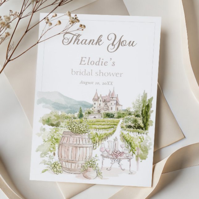 Carte De Remerciements Château élégant de Provence Mariage champêtre fran (Créateur téléchargé)
