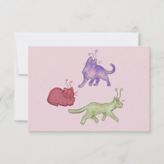 Carte De Remerciements Chats Aliens Espace Fantaisiste Chat Drôle Sci-Fi