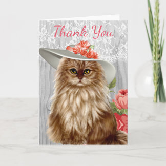 Carte De Remerciements Chats habillés dans des casquettes