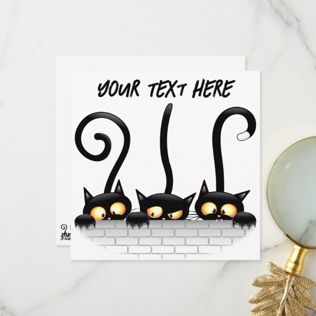 Carte De Remerciements Chats méchants, joueurs et personnages drôles (Devant/Arrière en situation)