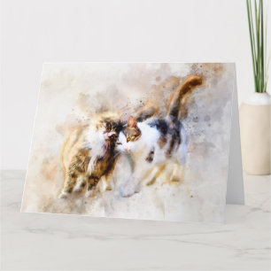 Carte De Remerciements Chats Meilleurs amis pour l'aquarelle