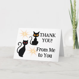 Carte De Remerciements Chats noirs rétro avec starburst - message modifia