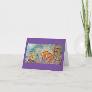 Carte De Remerciements Chats Plongée sous-marine Aquarelle