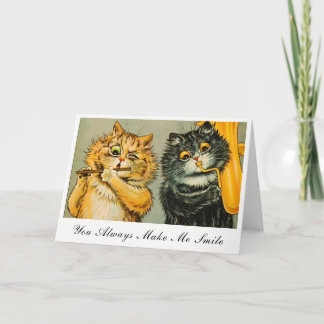 Carte De Remerciements Chats vintage Louis Wain Vous me faites toujours s