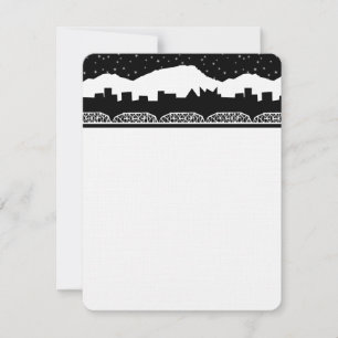 Carte De Remerciements Chatt Skyline noir et blanc