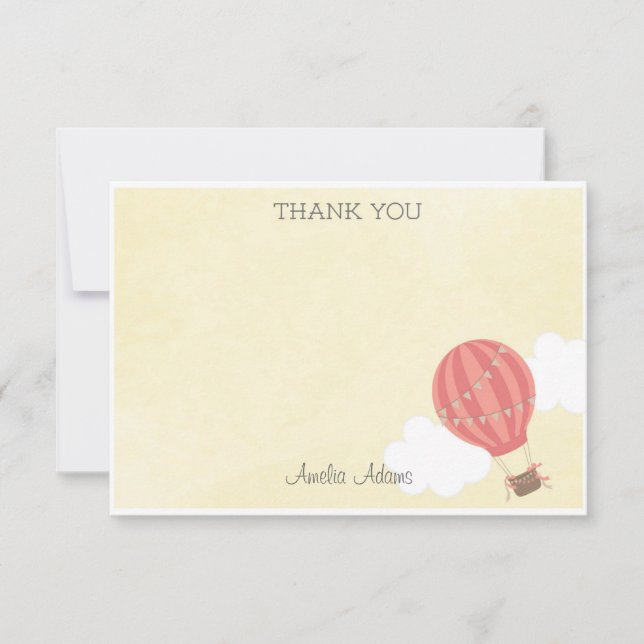 Carte de remerciements chaud de ballon à air (Devant)