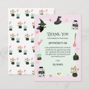 Carte De Remerciements Chaud vert sorcier Halloween anniversaire