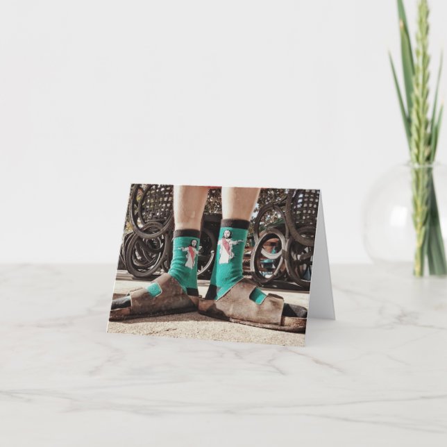 Carte De Remerciements Chaussettes "saintes" (Devant)